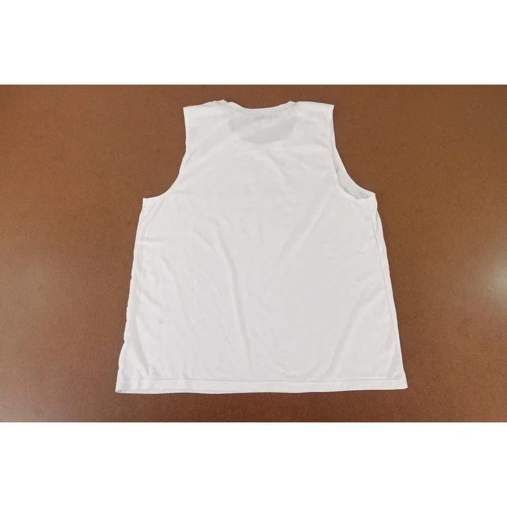 Reebok Men's Size XL White Black Logo Sleeveless Pullover T-Shirt - Picture 3 of 8